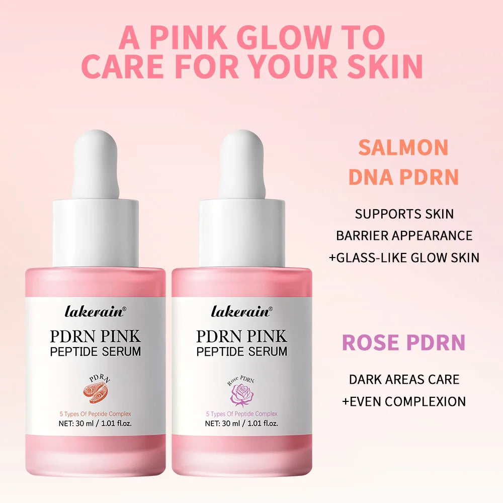 Lakerain Pink Peptide Serum Long-lasting Hydration Even-looking Skin Tone Essence Serum Remove Skin Darkness Korean Skincare Oasis Select