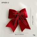 30cm Double Layer Velvet Red Christmas Bow Christmas Tree Top Bow Outdoor Decorations Wedding Hanging Pendant New Year Ornament Oasis Select Large bow