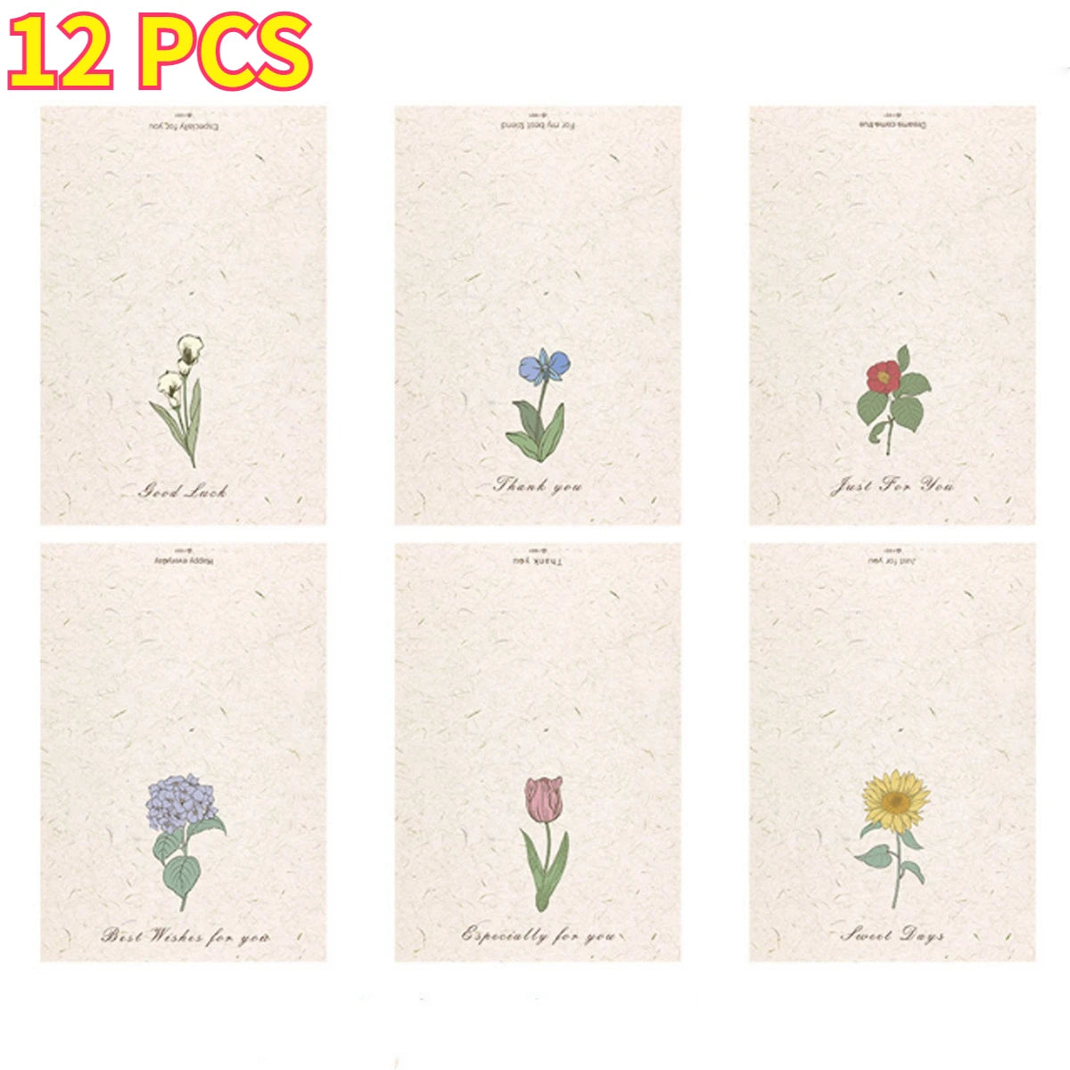 Tulip Thank You Cards Cardstock Flower Card Greeting Cards Assortment with Envelopes Sealing Stickers Birthday Party Wedding Oasis Select 12pcs