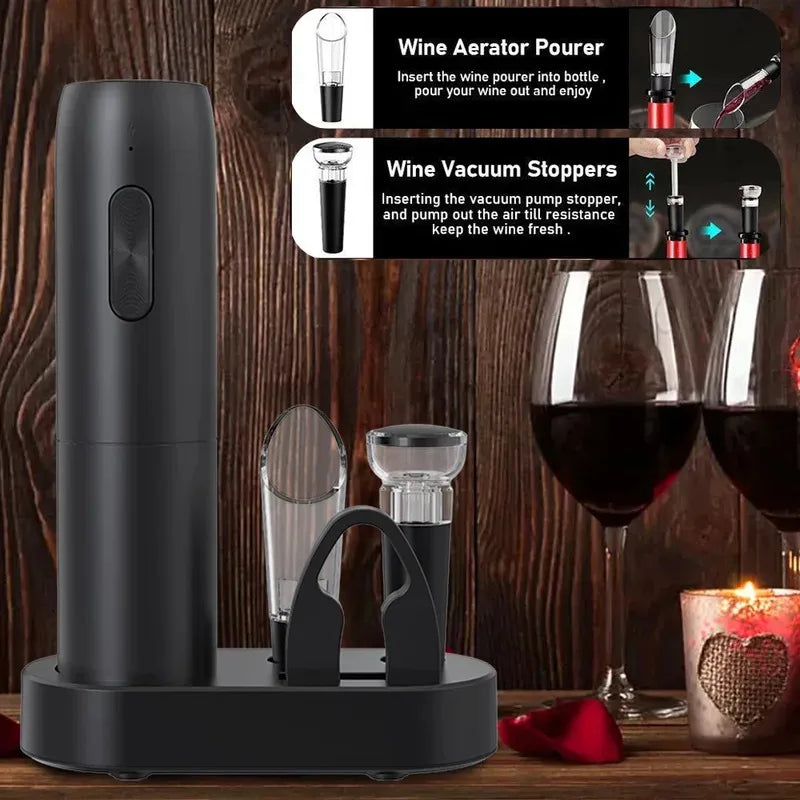 Electric Wine Opener – Rechargeable Automatic Corkscrew Set