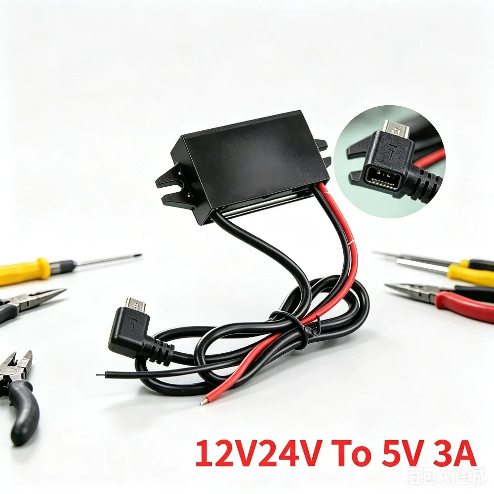IP67 Waterproof DC/DC 12V Step Down To 5V 3A 15W Buck Converter For Car Stereo Radio Monitoring LED Display Electric Fan Motors Oasis Select