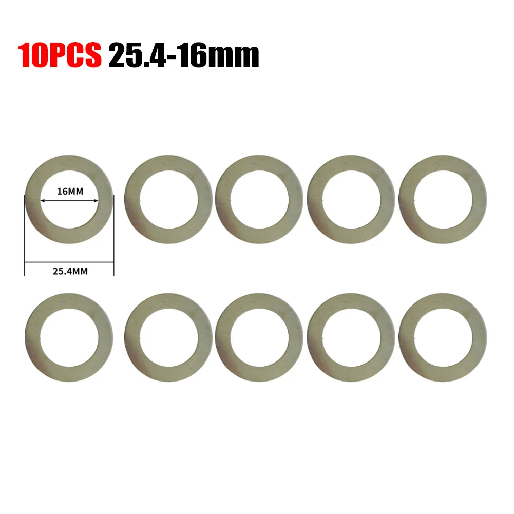  10pc Circular Saw Blade Reducing Rings Conversion Set For Ring 16/20/22/25.4/30/32MM Cutting Disc Grinder Woodworking Tools Oasis Select 25.4-16MM