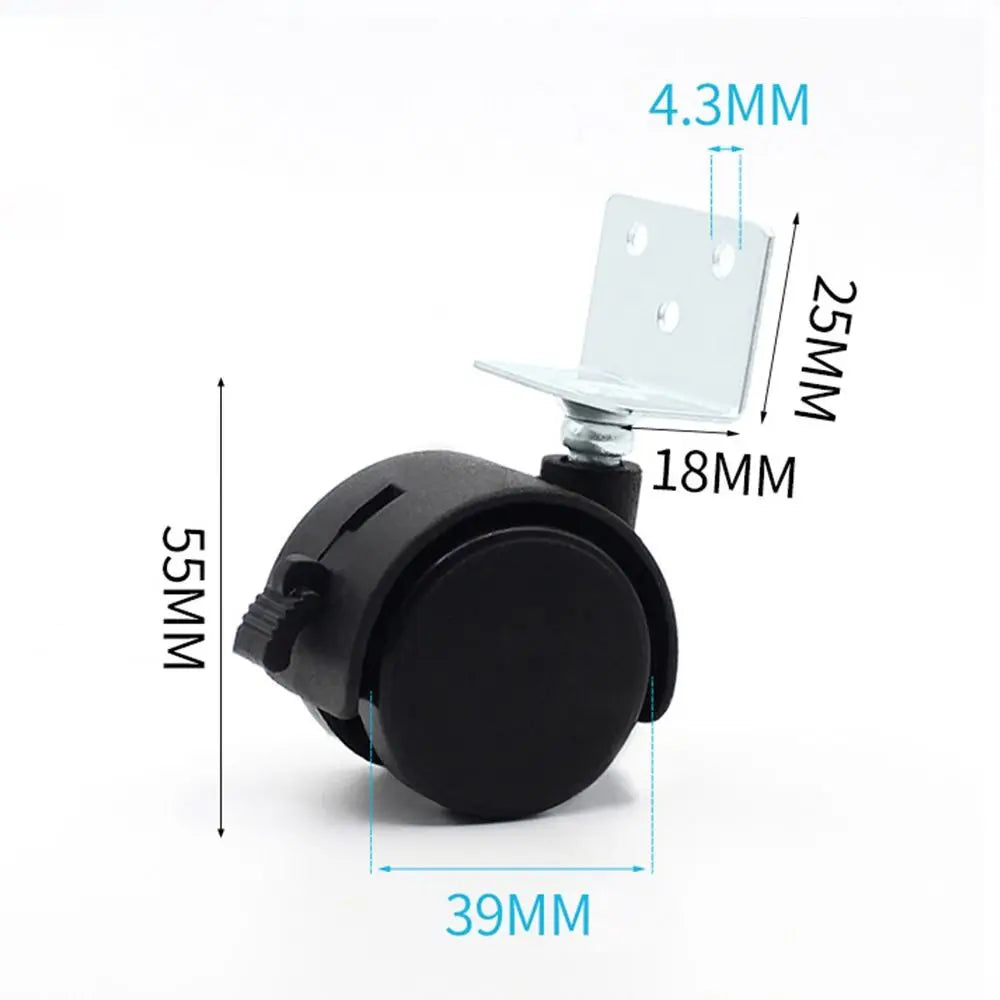 Nylon Cart Casters Plastic Silent Furniture Pulley Black Replacement Accessories Swivel Plate Casters Office Computer Chair Oasis Select 1.5 Inch Right