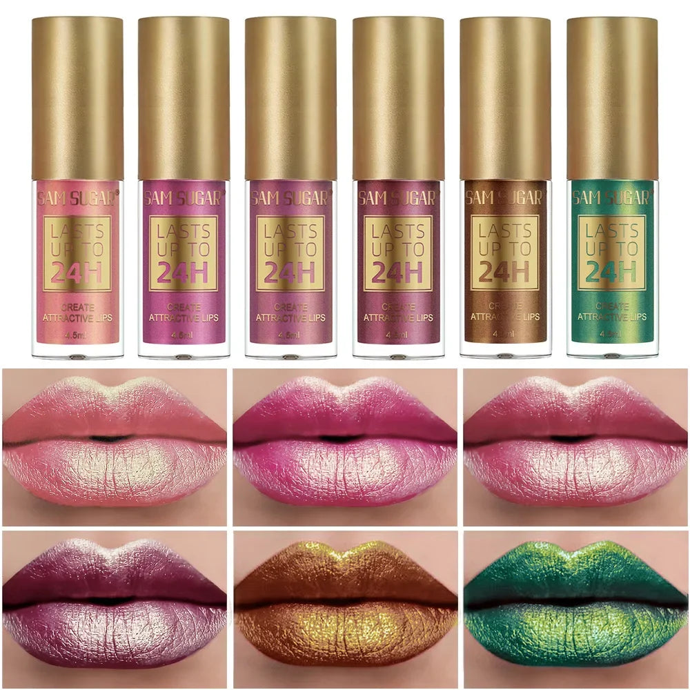 SAM SUGAR Chameleon Lip Gloss – 6 Shades Pearl Shine Waterproof