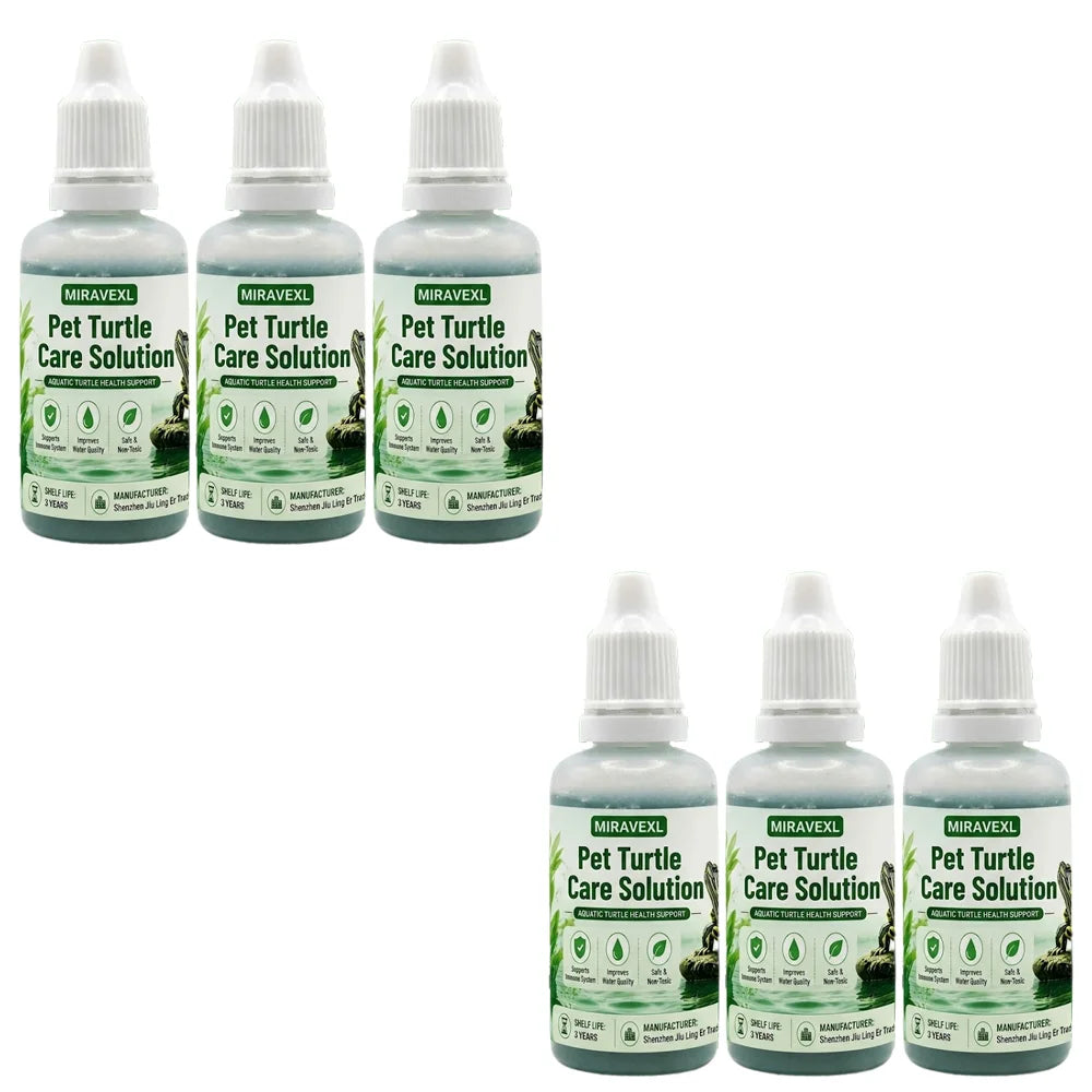 MIRAVEXL Pet Turtle Care Solution Aquarium Water Conditioner Aquatic Turtle Health SupportImproves Water Quality Safe Non Toxic Oasis Select 6PCS