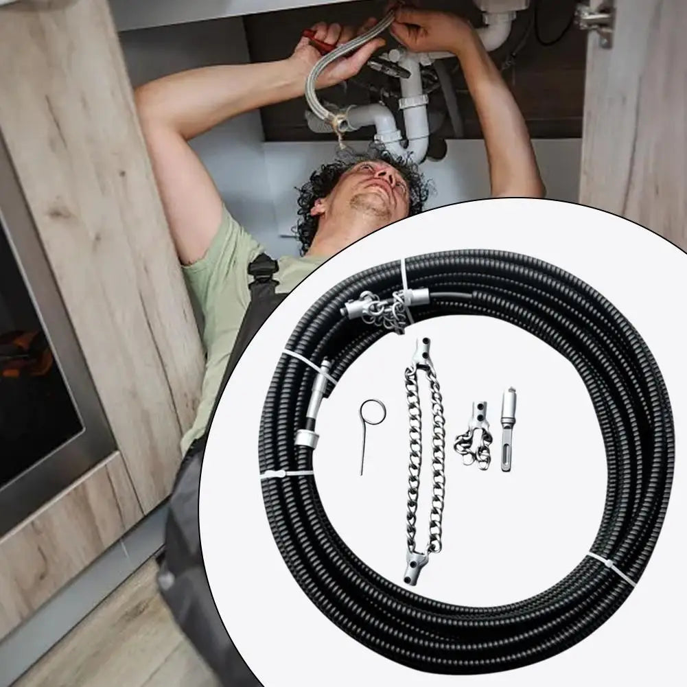 Electrical Drain Cleaner Dredging Sewer Special Tool Tool Solid Chain Dredging Spring Oil Stain Blocking Pipeline Dredging Tool Oasis Select