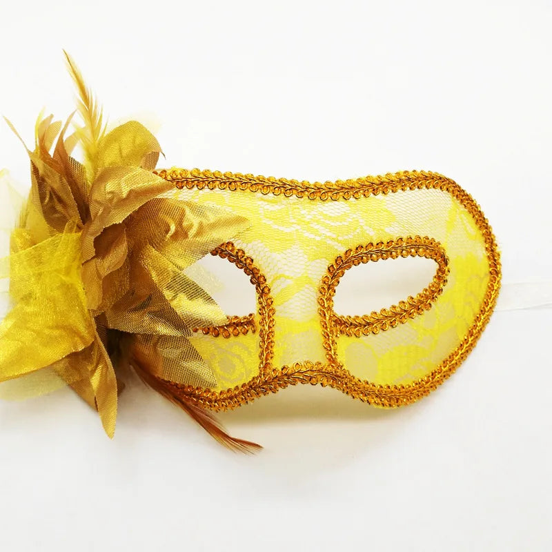 Lace Floral Half-Face Venetian Masquerade Mask | Halloween Party