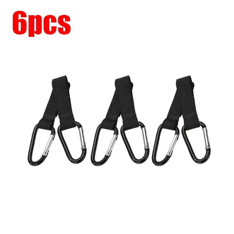 2/8/12pcs Baby Stroller Hook Organizer Adhesive Nylon Clasp Loop Clips Carabiner Hooks Diaper Bag Shopping Hook Buckles Hanger Oasis Select 6pcs