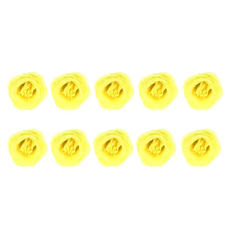 10Pcs Fairy Simulation Crystal Rose DIY Fake Flower Heads Valentine's Day Sparkling Rose Family Atmosphere Decoration Oasis Select Yellow 10Pcs