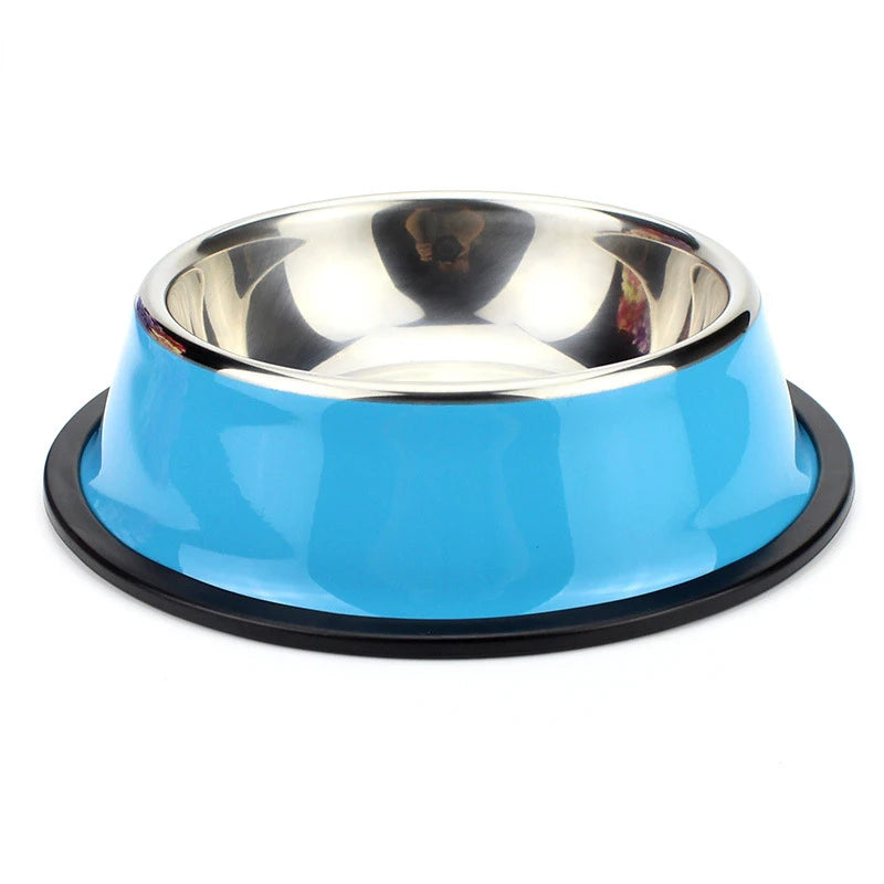 Stainless Cat Bowls Pet Steel Bowl Set Food Water Bowl for Dogs and Cats Anti-skid Cats Supplies Oasis Select Blue 22cm