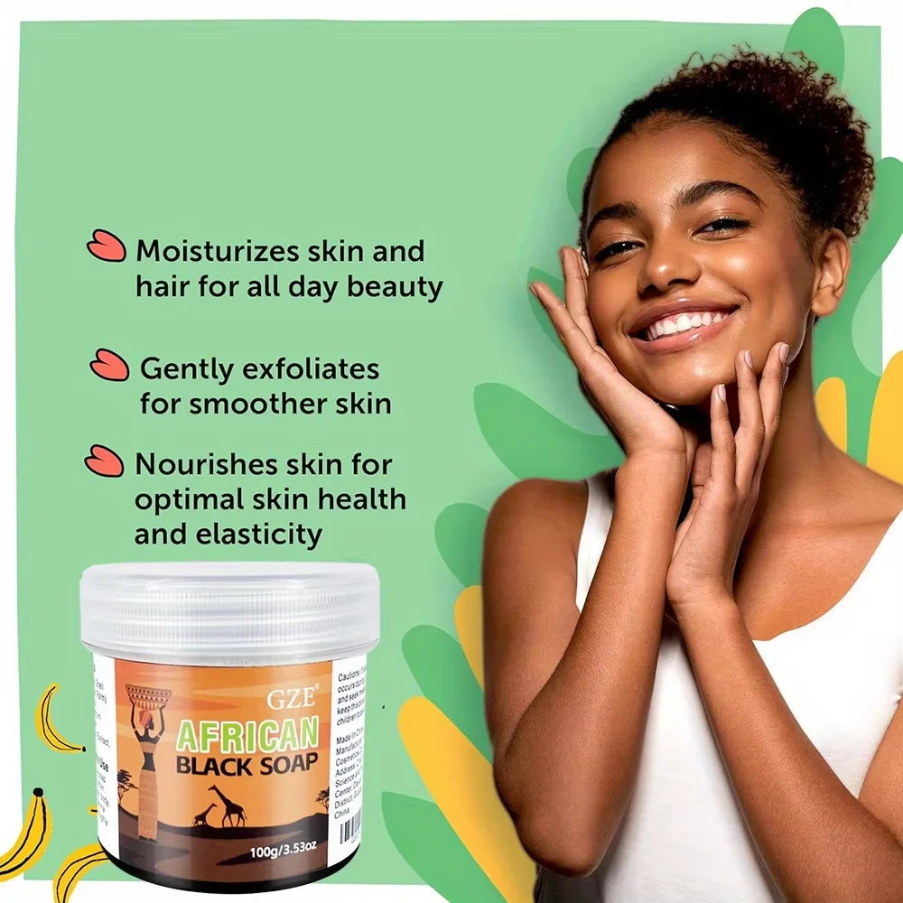 African Black Soap 3-in-1 Face, Hair & Body Cleanser – 100g