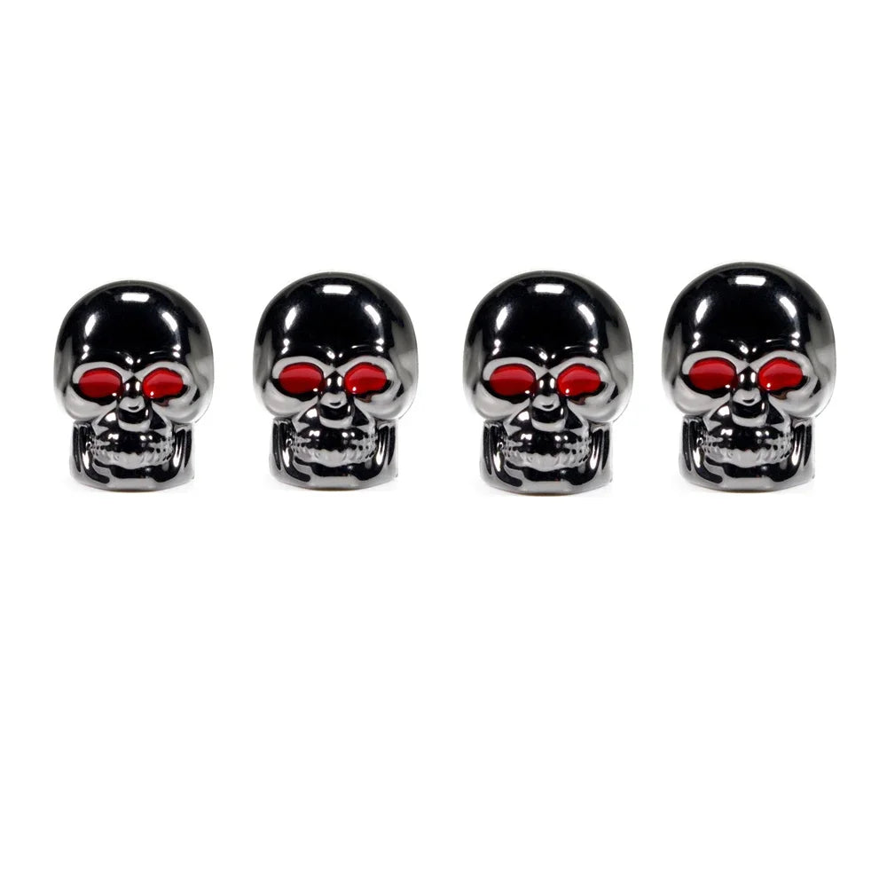 Skull Valve Caps ABS Car Wheel Plugs For Alloy Wheels Tire Valve Cap Auto Valve Cover For Cars Motorcycles Bikes Oasis Select Dark Grey