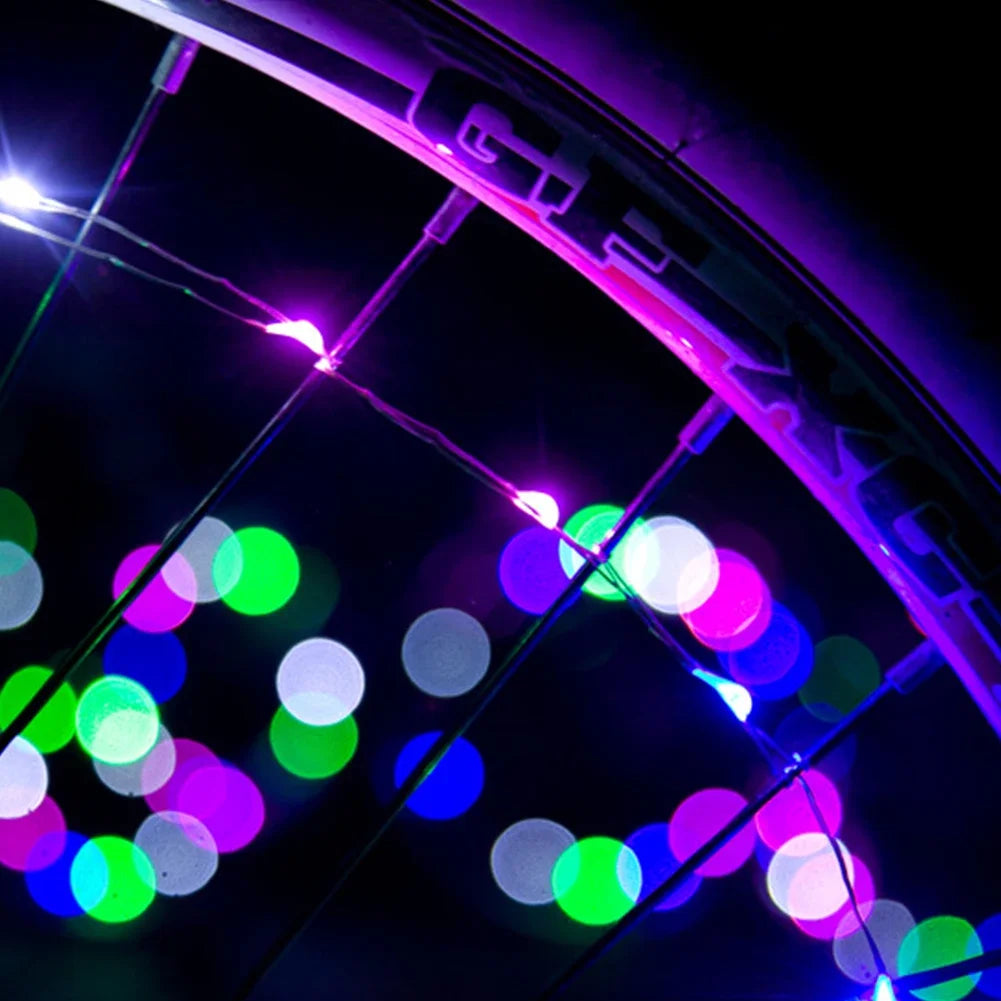 Bicycle Wheel LED Lights Mountain Bike Frame Decoration Lights Bicycle Spoke Lamp Night Riding Wheel Lamps Valve Lamp Oasis Select