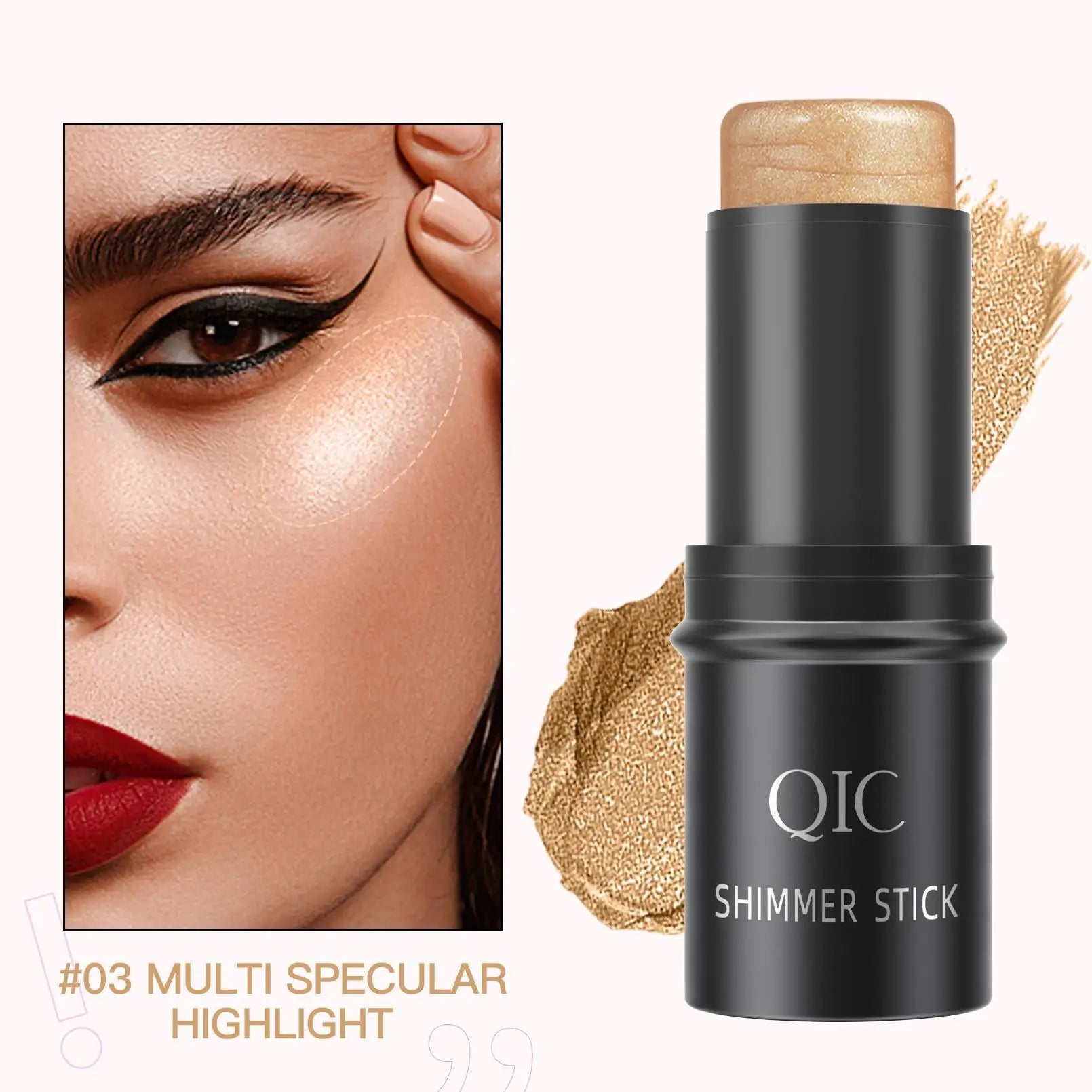QIC Creamy Highlighter Contour Stick – Shimmer Bronzer & Blush