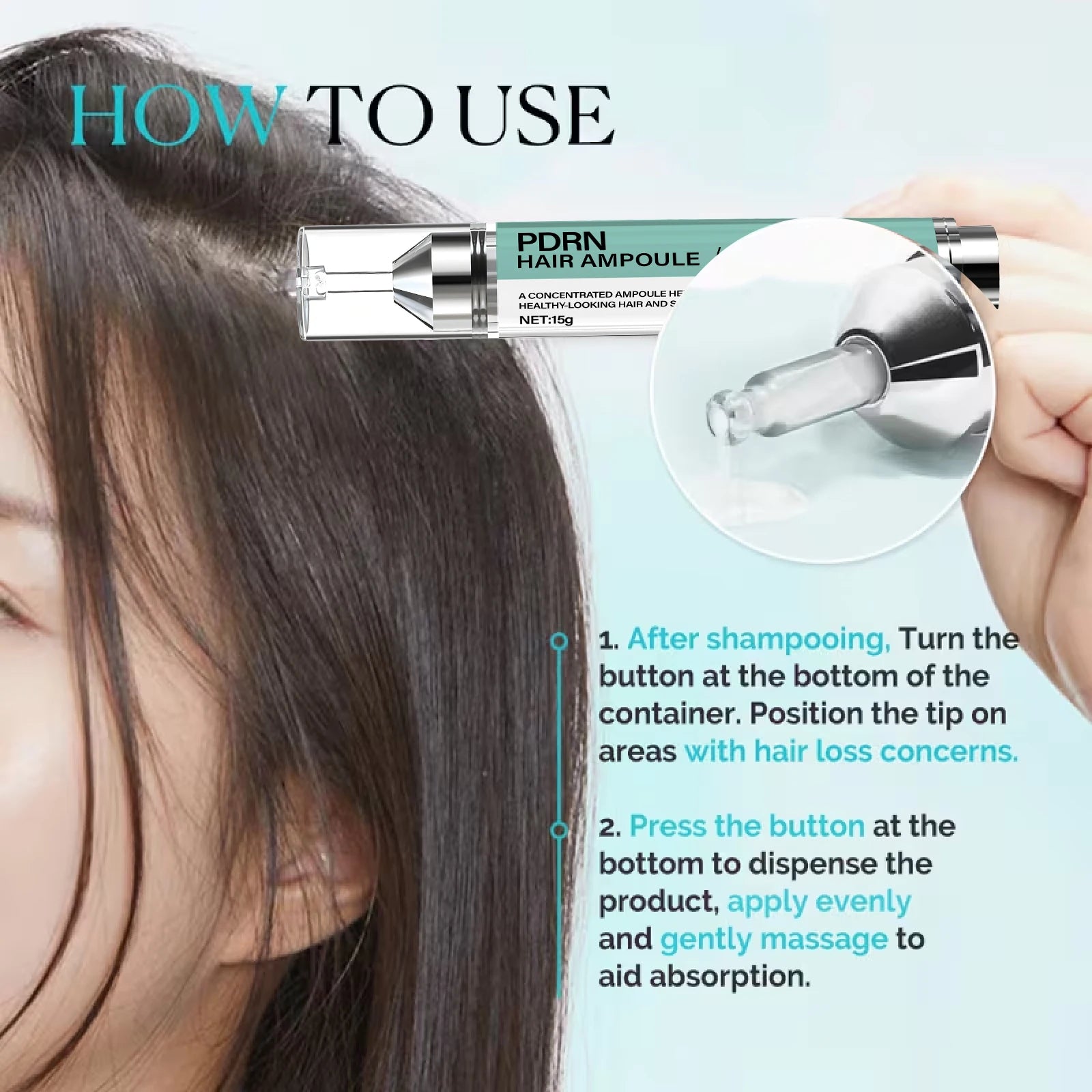 Hair Ampoule with Keratin & Biotin, Deeply Moisturizes & Repairs Hair, Increases Scalp Hydration for Healthy-Looking Hair. Oasis Select