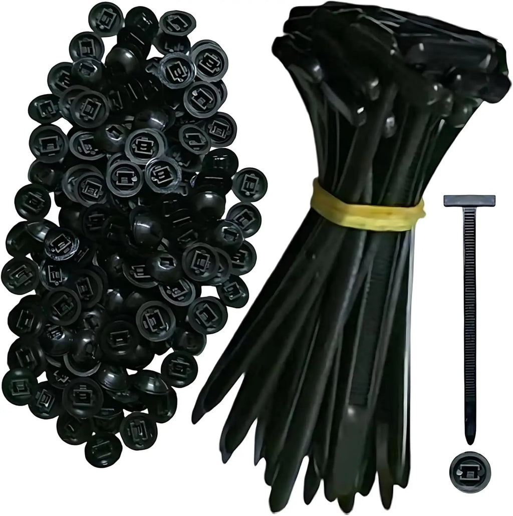 20-120pcs Nylon Cable Ties Buckle — Heavy Duty Zip Tie with Pin and Button Design, Plastic Cable Tie Tool Fastener for Car Body Oasis Select
