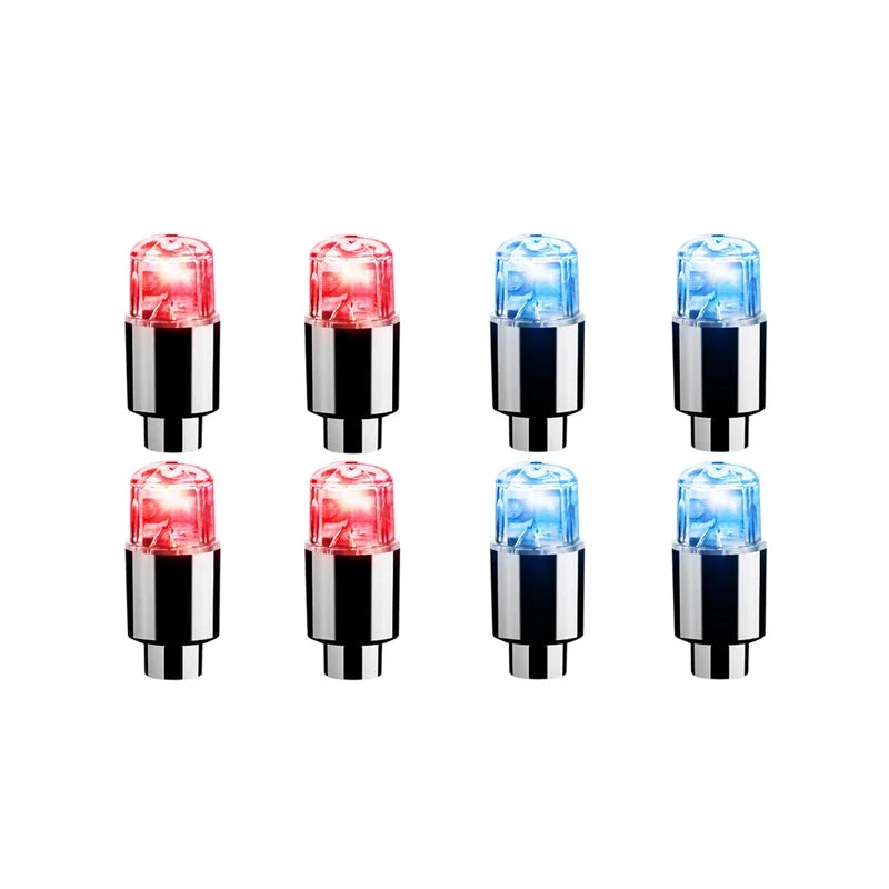 2/4/8Pcs Tire Valve Cap Lights Durable Tire Lights For Car Air Valve Caps With Lights For Motorcycles Bicycles Electric Vehicles Oasis Select 4 Red-4 Blue