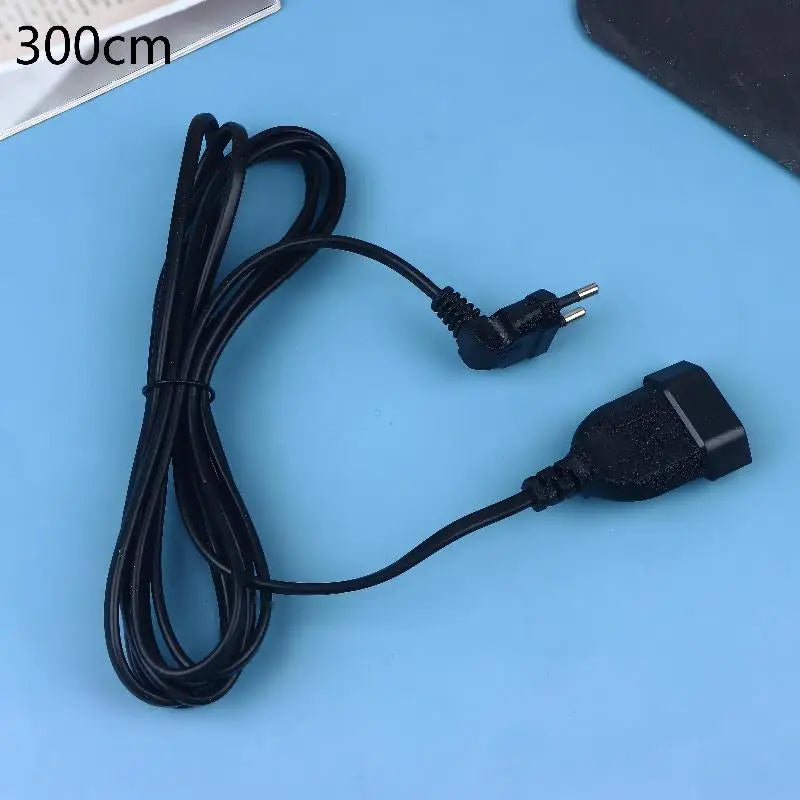2-Prong EU Power Extension Cord; Male-Female Socket for PC & Table Lamp, 30/60/180/300CM Oasis Select A7