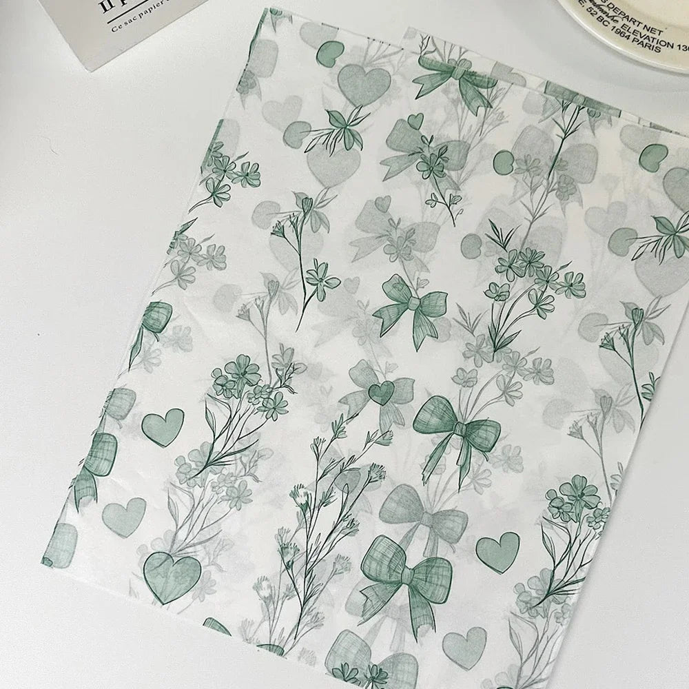 Bouquet Wrapping Paper Silver Snowflake Tissue Papers Strawberry Paper Hand-Kneaded Cake Baking Gift Wrap For Decorations Gift Oasis Select Green-10 Sheets