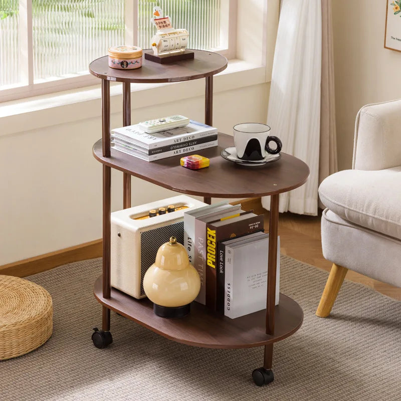 Movable coffee table small apartment modern simple side cabinet light luxury living room Italian minimalist new sofa side cart Oasis Select