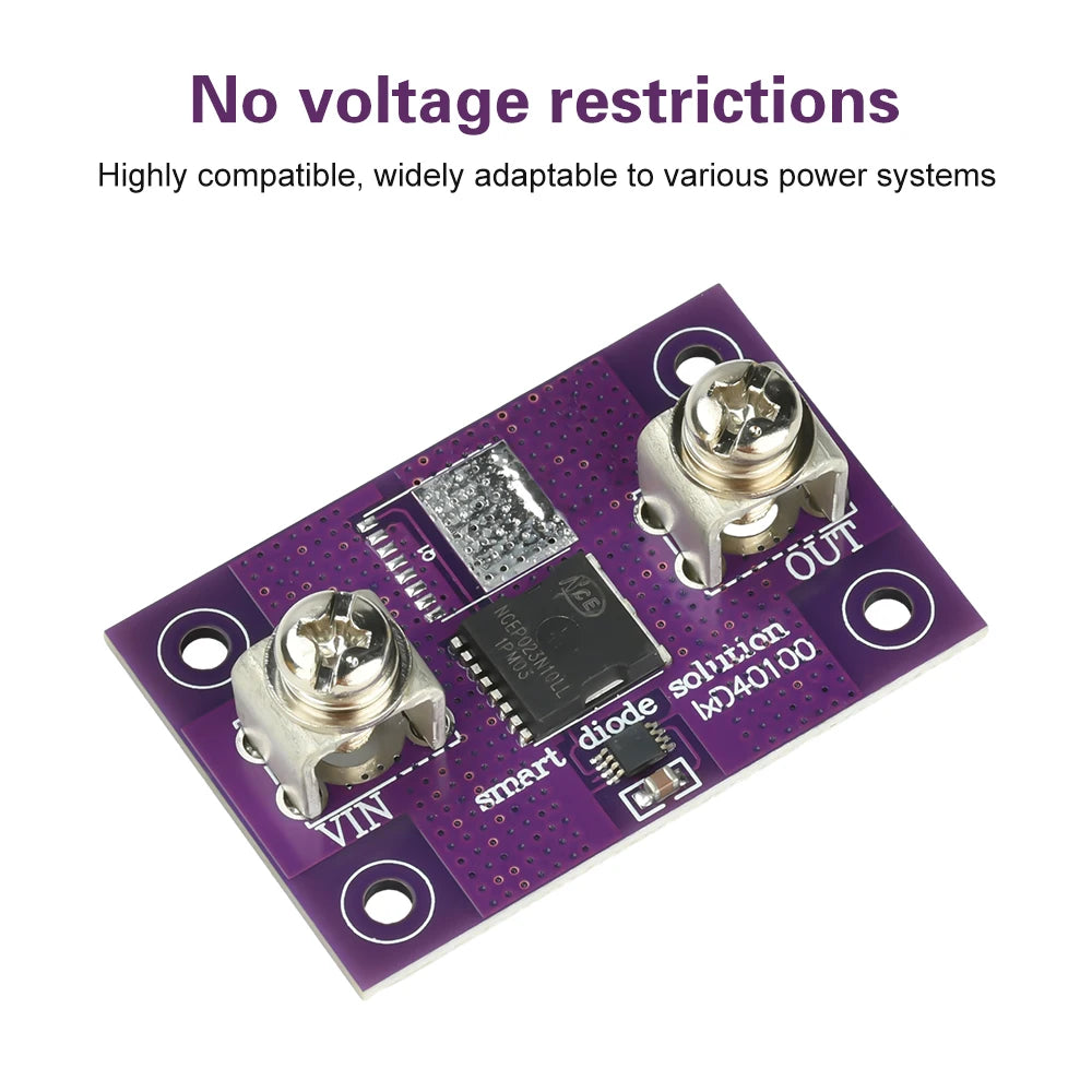 40A 60A MOS Ideal Diode Module No Voltage Limitation No Grounding Solar Energy Anti Reverse Irrigation Anti Backflow Protection Oasis Select