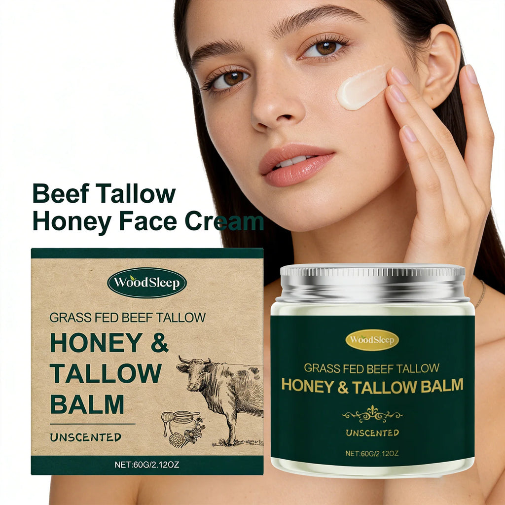 Beef Tallow Honey Face Cream Moisturizing Hydrating Nourishing For Dry Skin Gentle Skin Friendly Daily Facial Care All Skin 60G Oasis Select