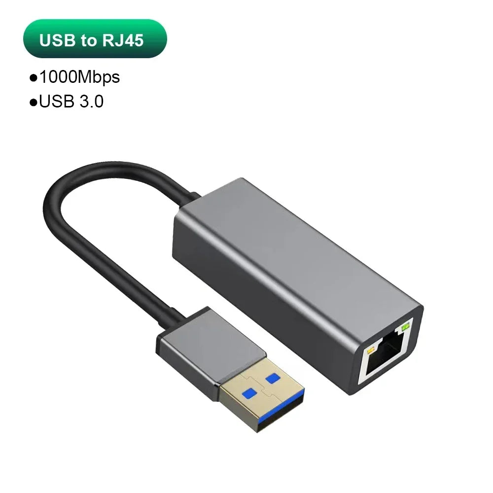 1000Mbps USB Type C Ethernet Adapter RJ45 Network Card for MacBook PC Windows XP 7 Internet Cable Lan USB for Android Oasis Select USB 1000Mbps
