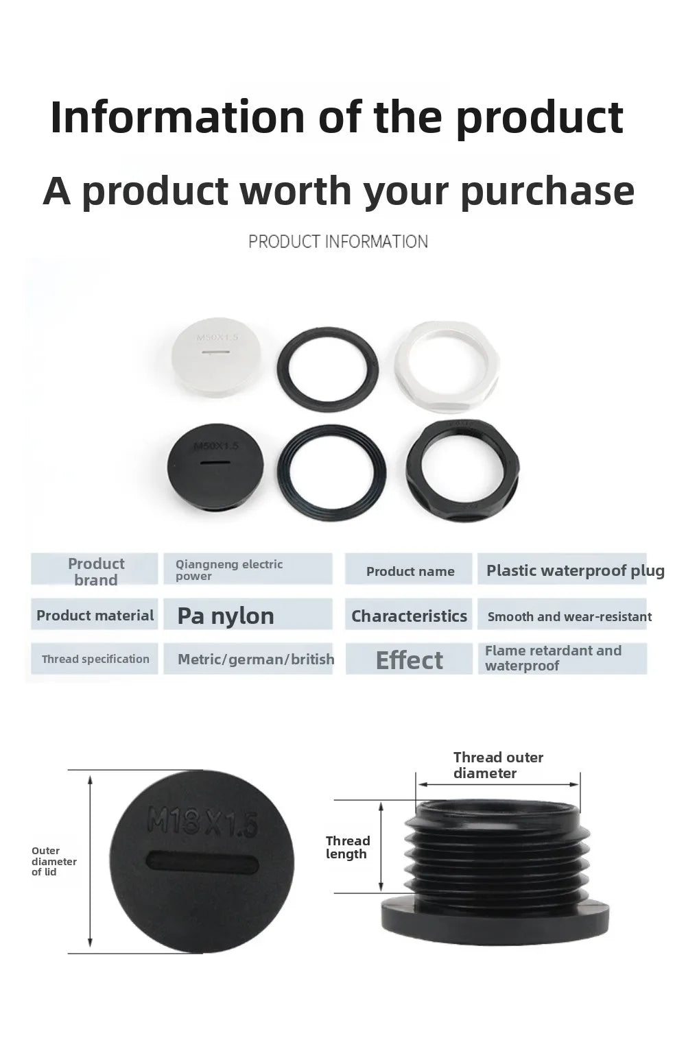 M12-PG63 plastic nylon cable screw gland thread cord grip waterproof ip68 cable joint connector Oasis Select