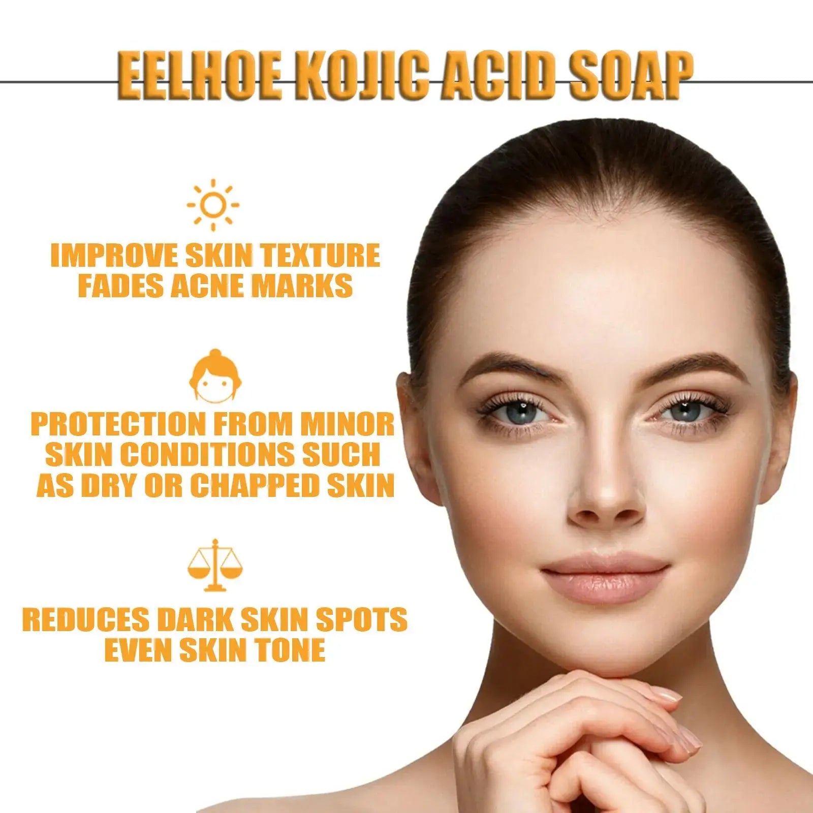 EELHOE Kojic Acid Soap Cleaning Even Skin Skin Brightener Oil Control Nourishing Hydration Skin Care Natural Turmeric Soap 100g Oasis Select