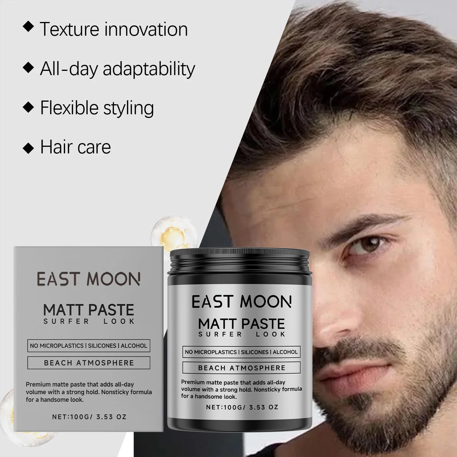 Men's Professional Hair Clay Long Lasting Strong Hold Hairstyle Finished Hair Styling Clay Mud Hair Cream Refreshing Hair Wax Oasis Select