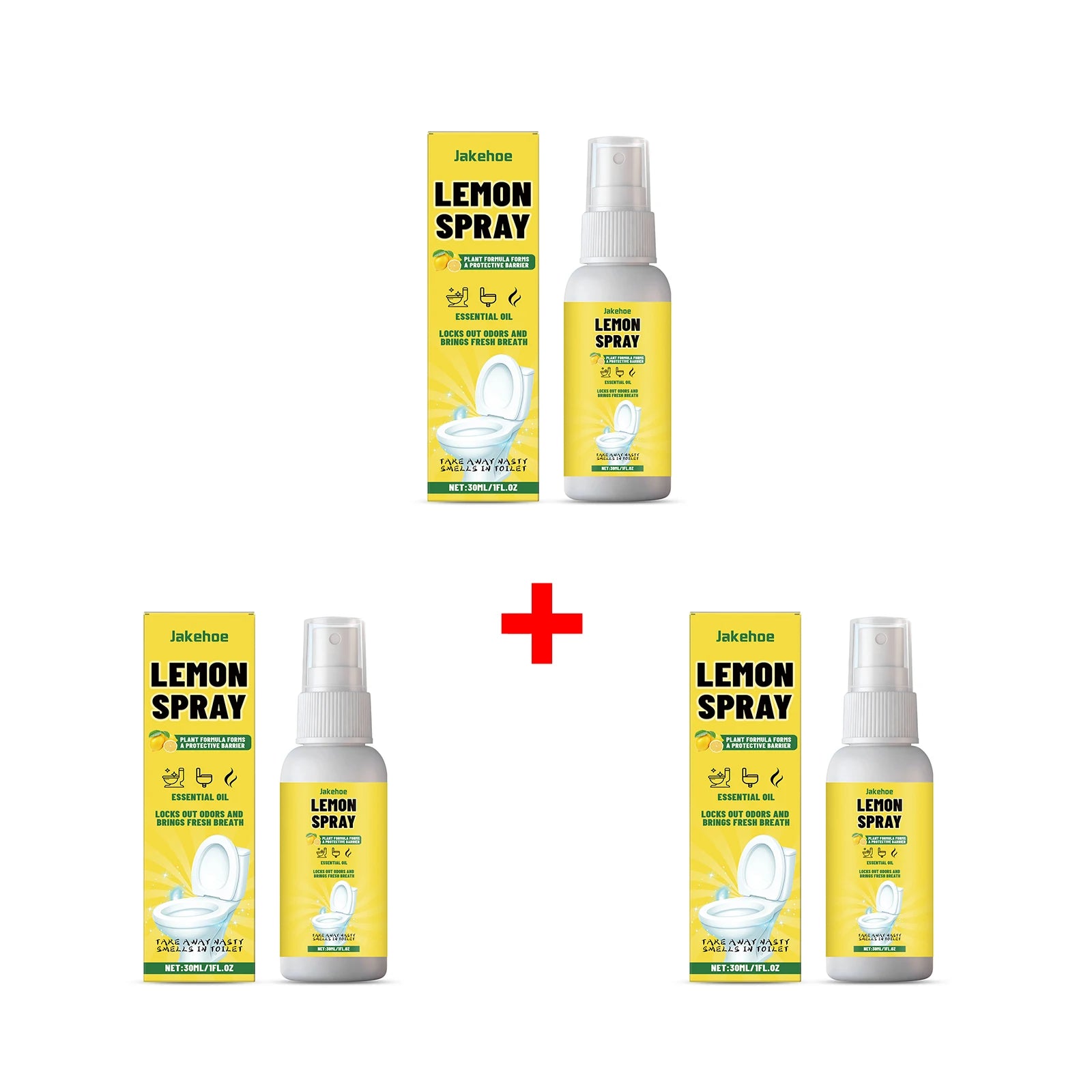 Lemon Toilet Spray for Deodorizing Descaling Remove Stains Fragrant and Refreshing Scent Toilet Deodorization Spray Oasis Select 3pcs