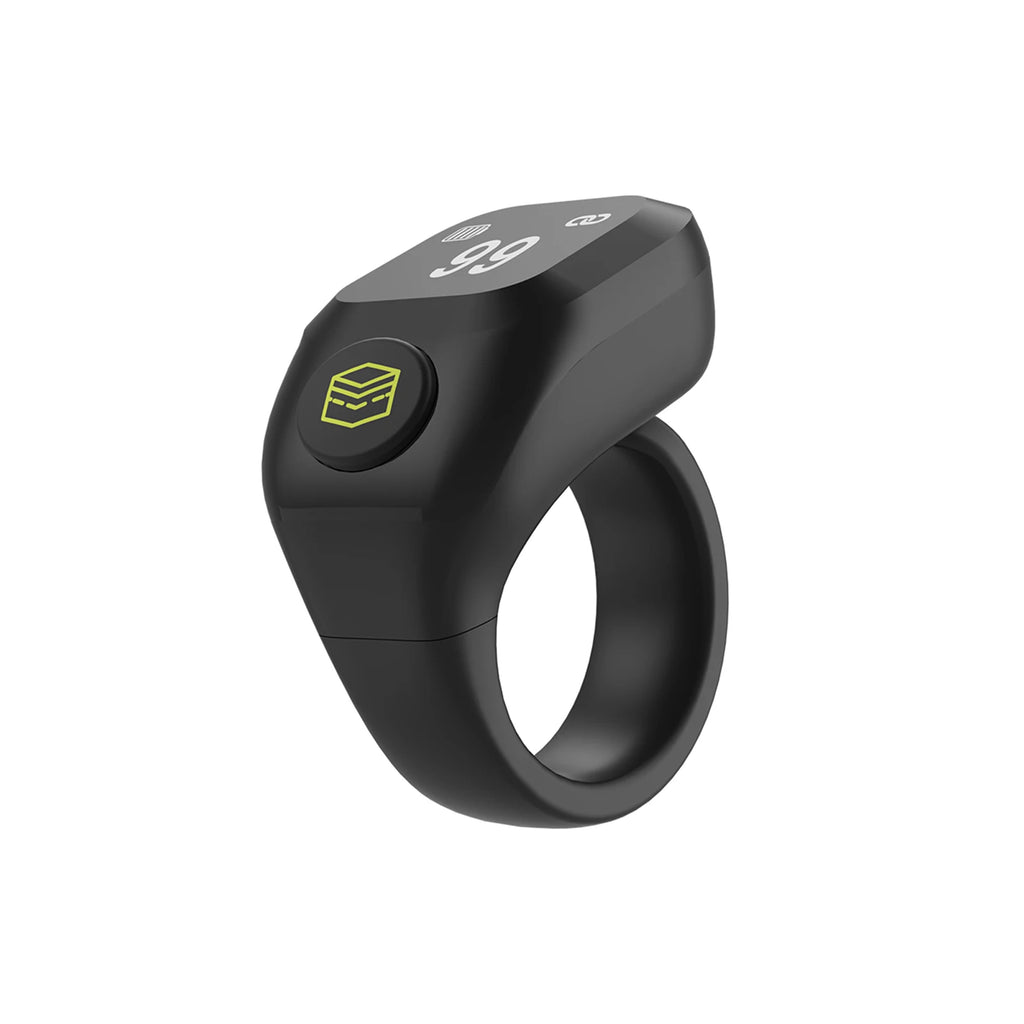 BT5.4 Smart Ring Counter Adjustable Sizes 18mm 20mm 22mm OLED Display Ring Counters Rechargeable for Vibration Prayer Reminders Oasis Select Black China Mainland