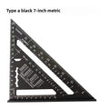 New 7Inch Triangle Ruler Measurement Tool Aluminium Alloy Carpenter Tools Inch Metric Angle Ruler Speed Square Woodworking Tools Oasis Select A black