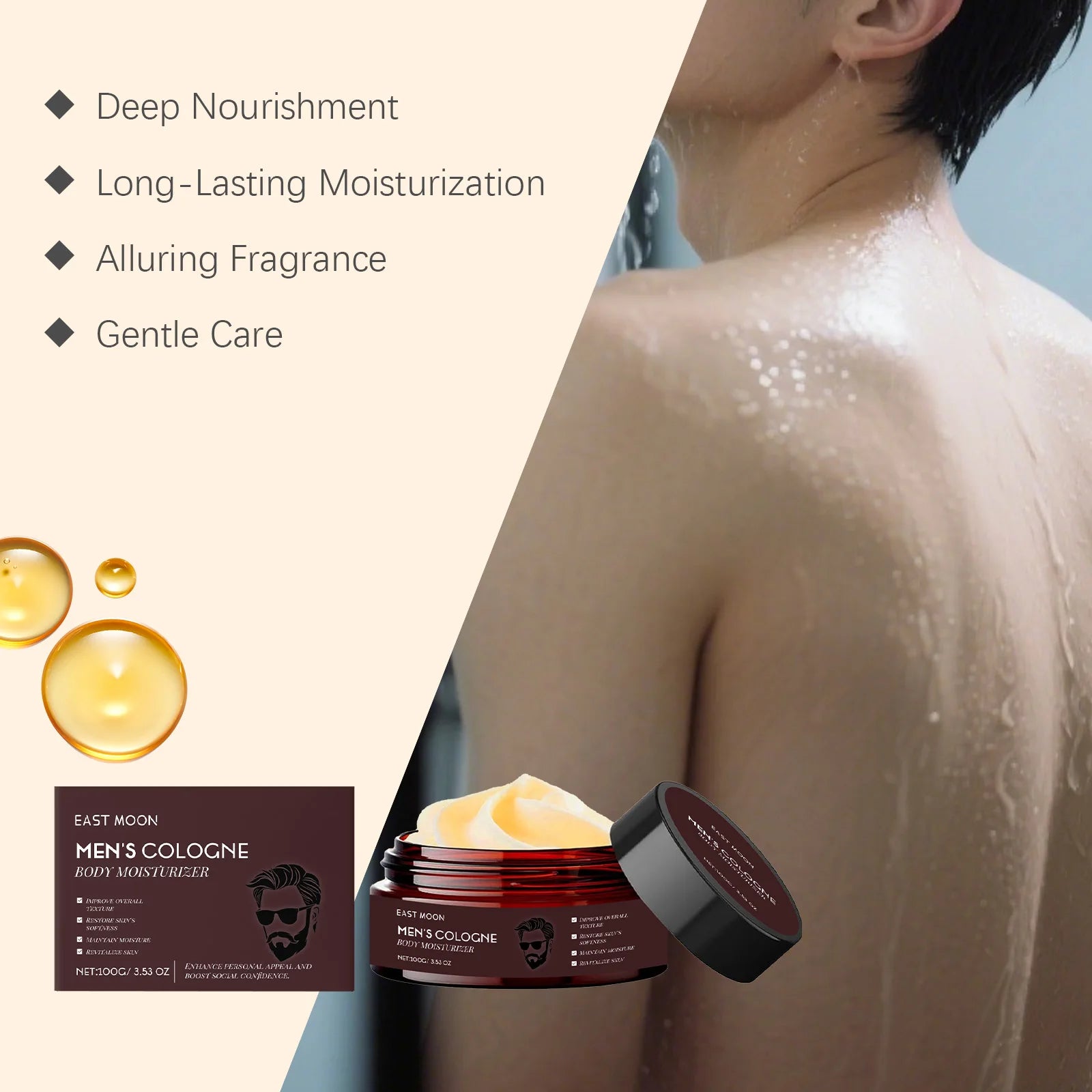 Men's Collagen Body Moisturizer – Woody Scent, Non-Greasy Lotion Men's Body Moisturizer Oasis Select