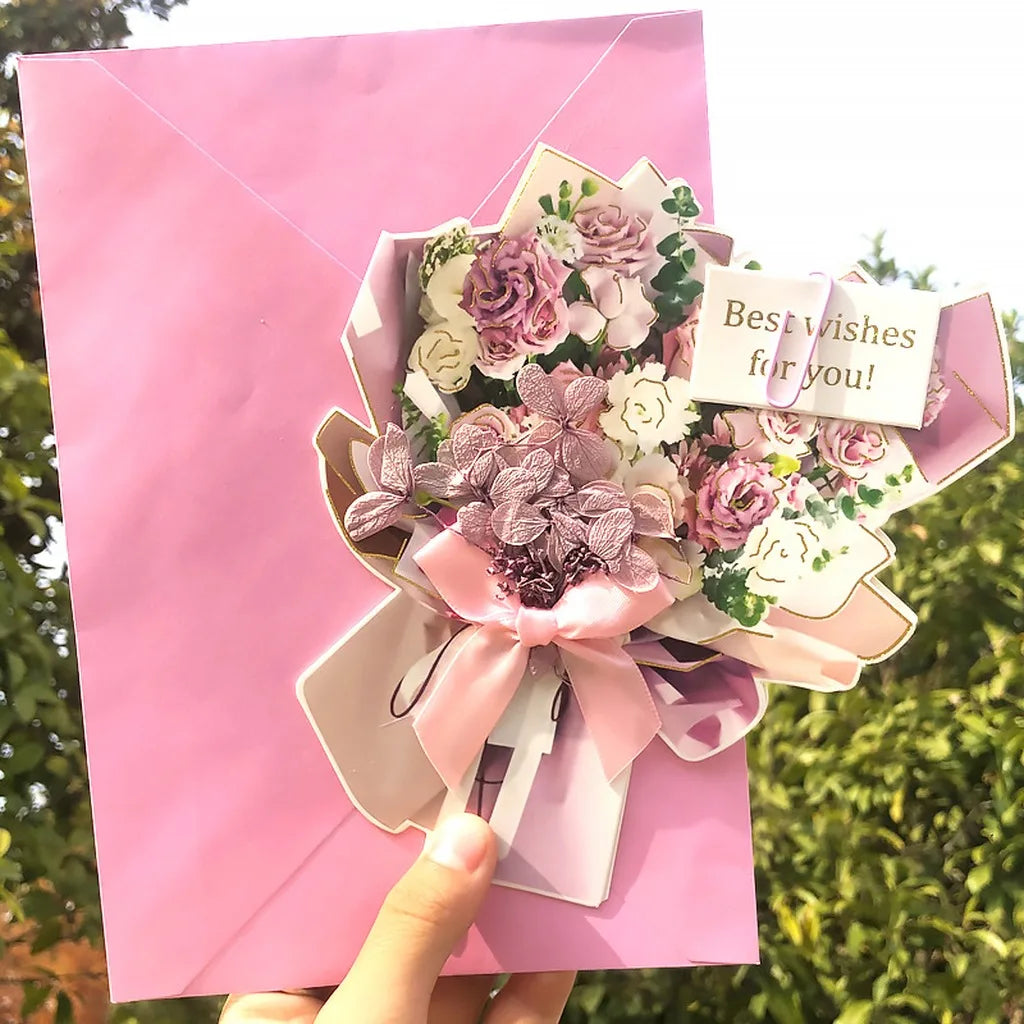 3D Dried Flower Standing Greeting Card | DIY Personalized Gift