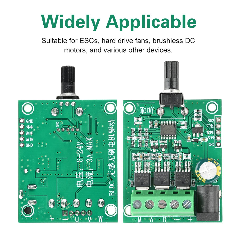 DC 5-24V 75W Three-Phase Brushless Motor Driver Board PWM Speed Controller or ESC Hard Drive Fan Electronic Kit Oasis Select Default Title