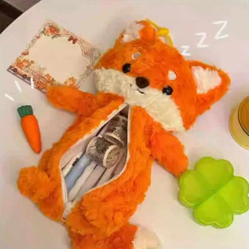 Highland Cow Fox Plush Backpacks Cute Animals Fluffy School Bags Kawaii Soft Pencil Case Shoulder Bags Children Birthday Gifts ﻿ Oasis Select