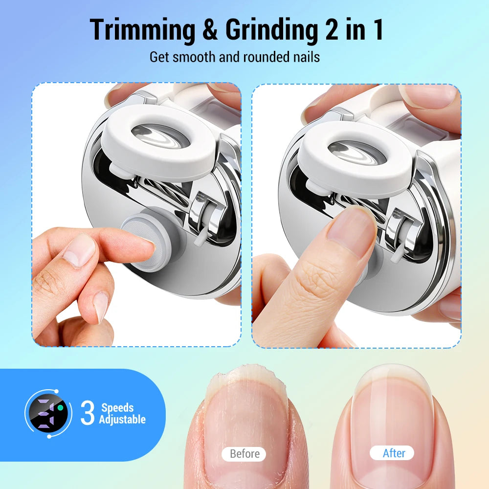 AFDEAL Electric Nail Trimmer – Dual Blade, LED & Magnifier