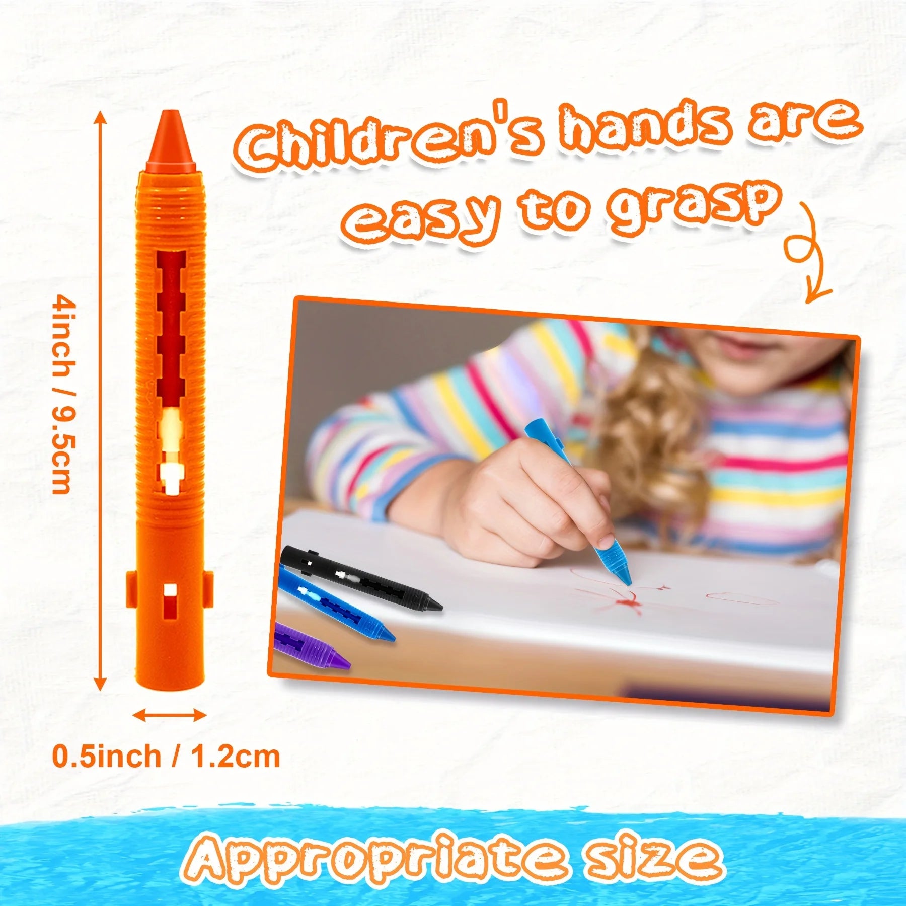 1/2sets Washable Bath Crayons Set, Colorful Easy-Clean Bathtub Markers for Toddlers, Fun Shower Art & Crafts for Kids, Pastel Oasis Select