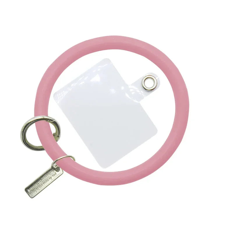 1/2pc Universal Hanging Ring fore Mobile Phone Soft Silicone Lanyard Strap Anti-Lost Bracelet for iPhone Xiaomi Samsung Keychain Oasis Select pink