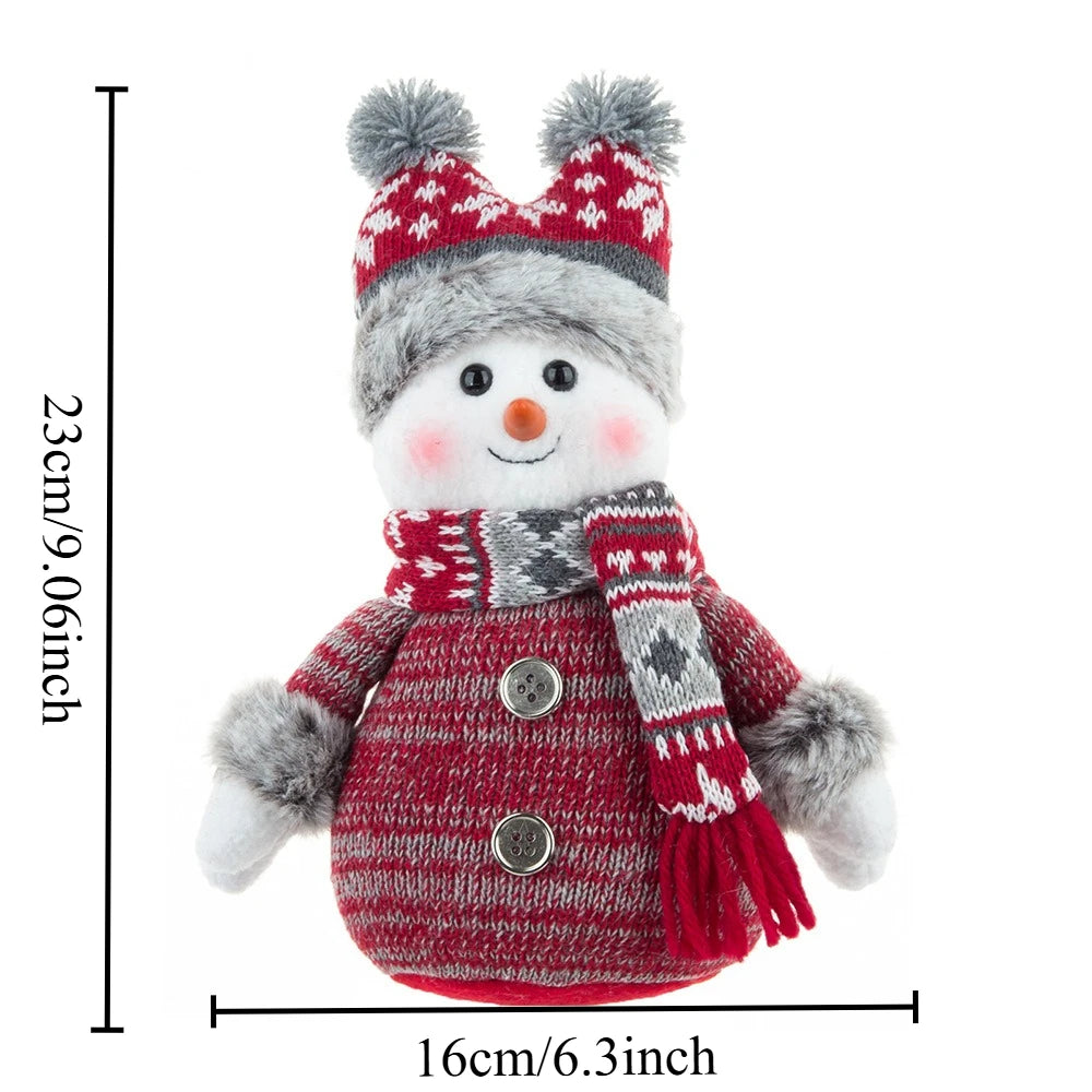 1Pcs Christmas Decoration Gift Lei Feng Hat Snow Doll Plush Toy Snowman Window Display Ornament Cute Festive Atmosphere Oasis Select B