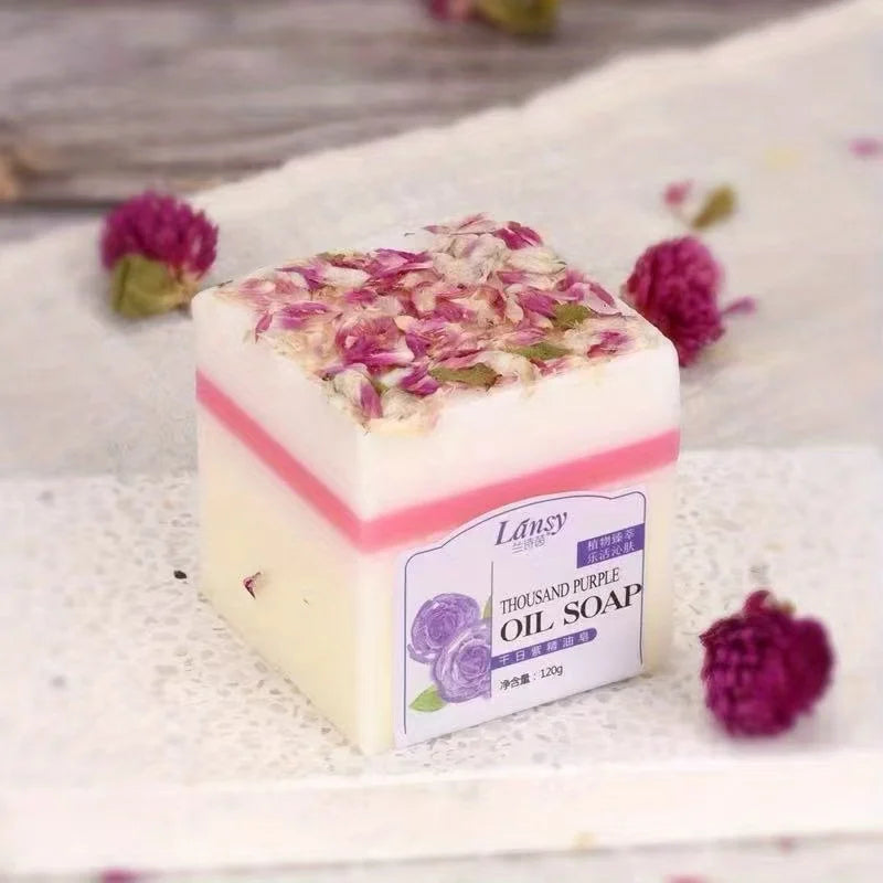 Thousand Days Purple Handmade Essential Oil Soap Cleansing Soap, Deep Cleansing and Makeup Remover, Full Body Bath Oasis Select