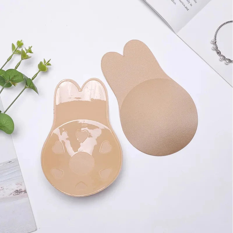 Women Breast Lifting Stickers Push Up Bras Silicone Invisible Chest Strapless Breast Rabbit Lift Up Tape Nipple Cover Bra Pads Oasis Select