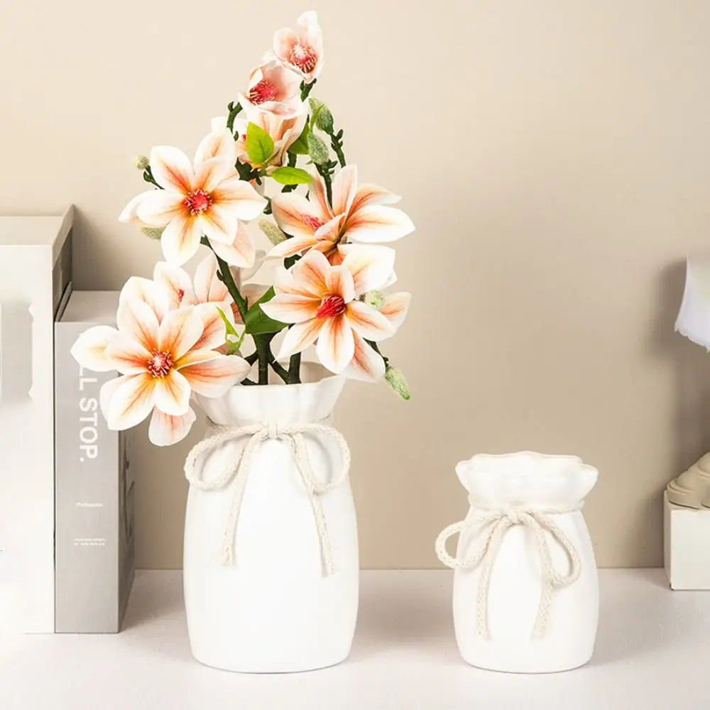Nordic Bow Design Plastic Flower Vase | Modern Desktop Décor