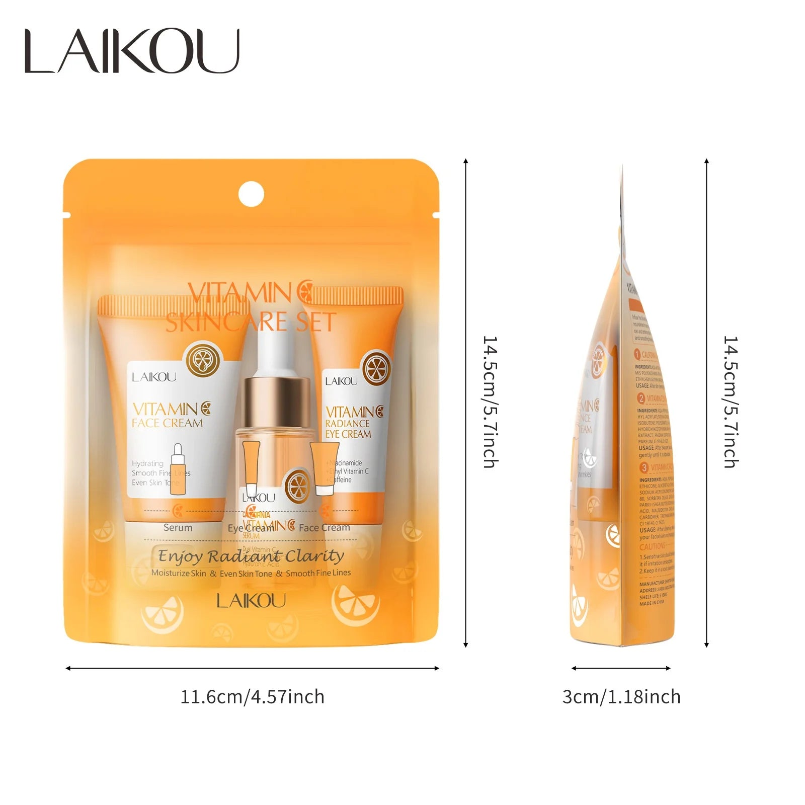 Professional Vitamin C Skincare Kit Moisturizer Treatment Set For Glowing Skin 3 Piece Collection Oasis Select 01