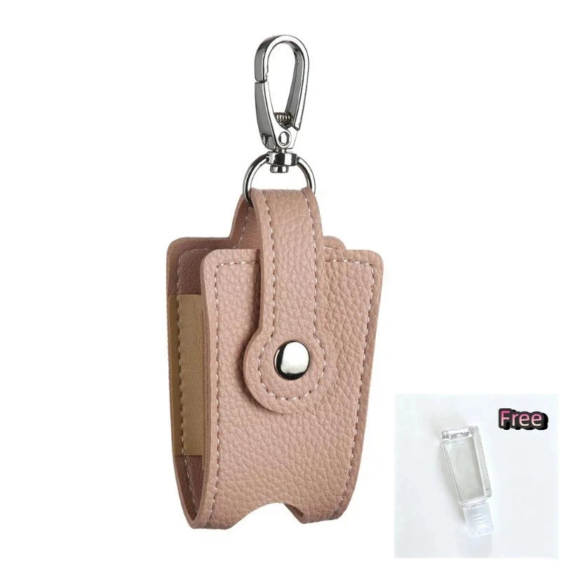 PU Leather Hand Holder With Metal Keychain Empty Refillable Bottle For Daily Commute Travel Outdoor Activities Oasis Select MR-02