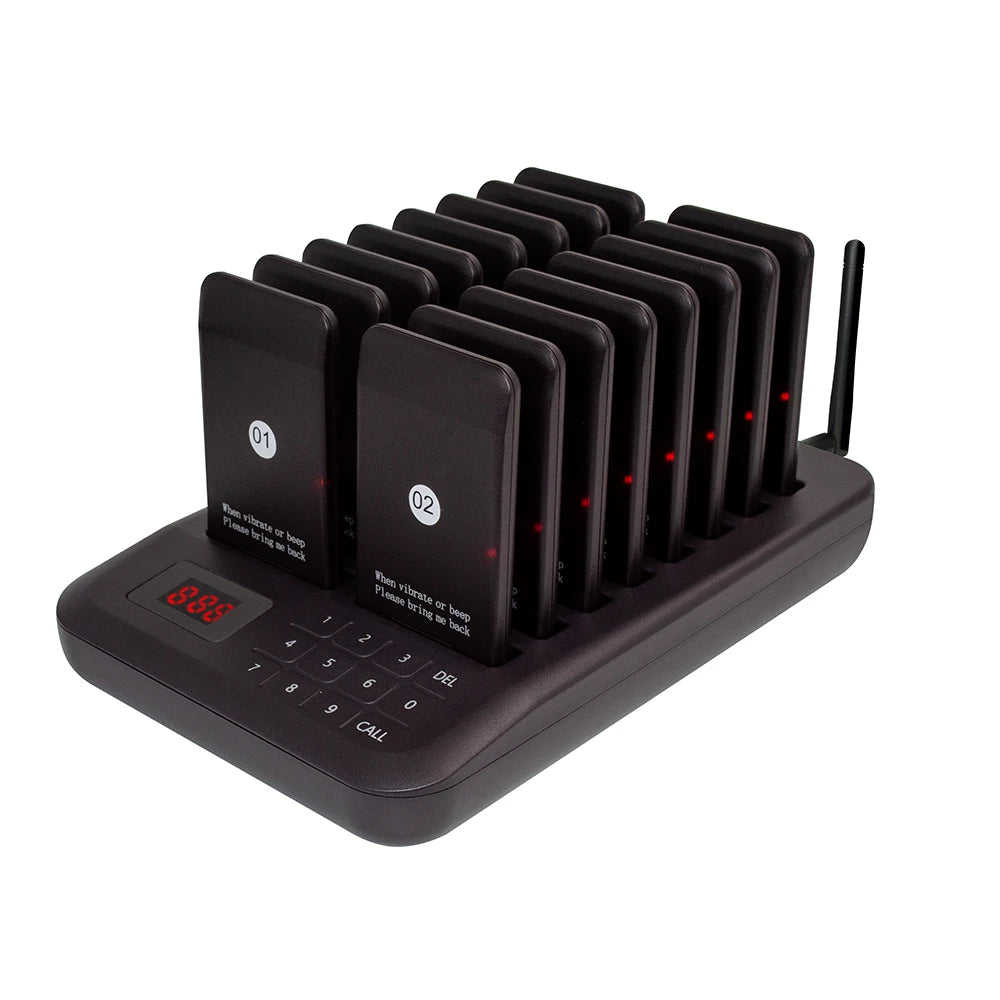 VeFly 16-Pager Wireless Restaurant Calling System | Coaster Set