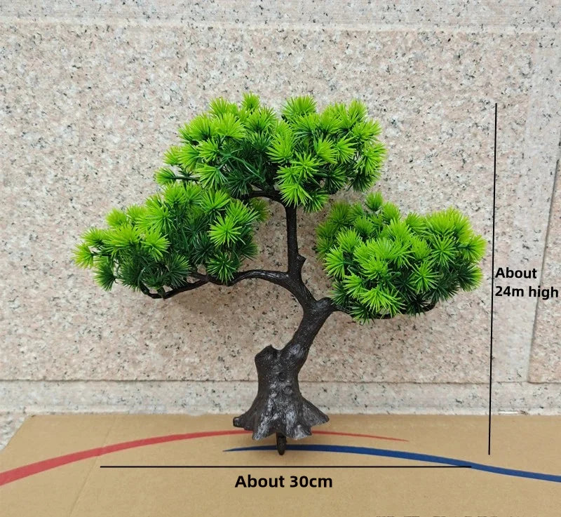 Artificial Pine Bonsai Tree – Faux Desktop Plant Decor