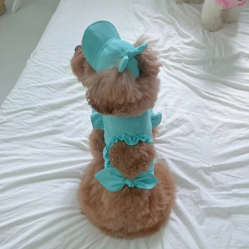 Cat Tank Top & Sun Hat Set – Soft Breathable Small Pet Outfit