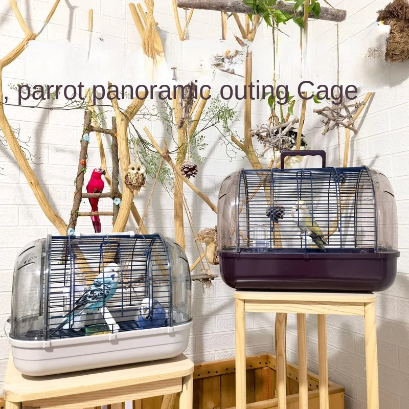 Portable Pet Bird Cage Parrot Travel Transport Cage with Feeder Breathable Lightweight Small Pet Carrier Bird Accessories Oasis Select